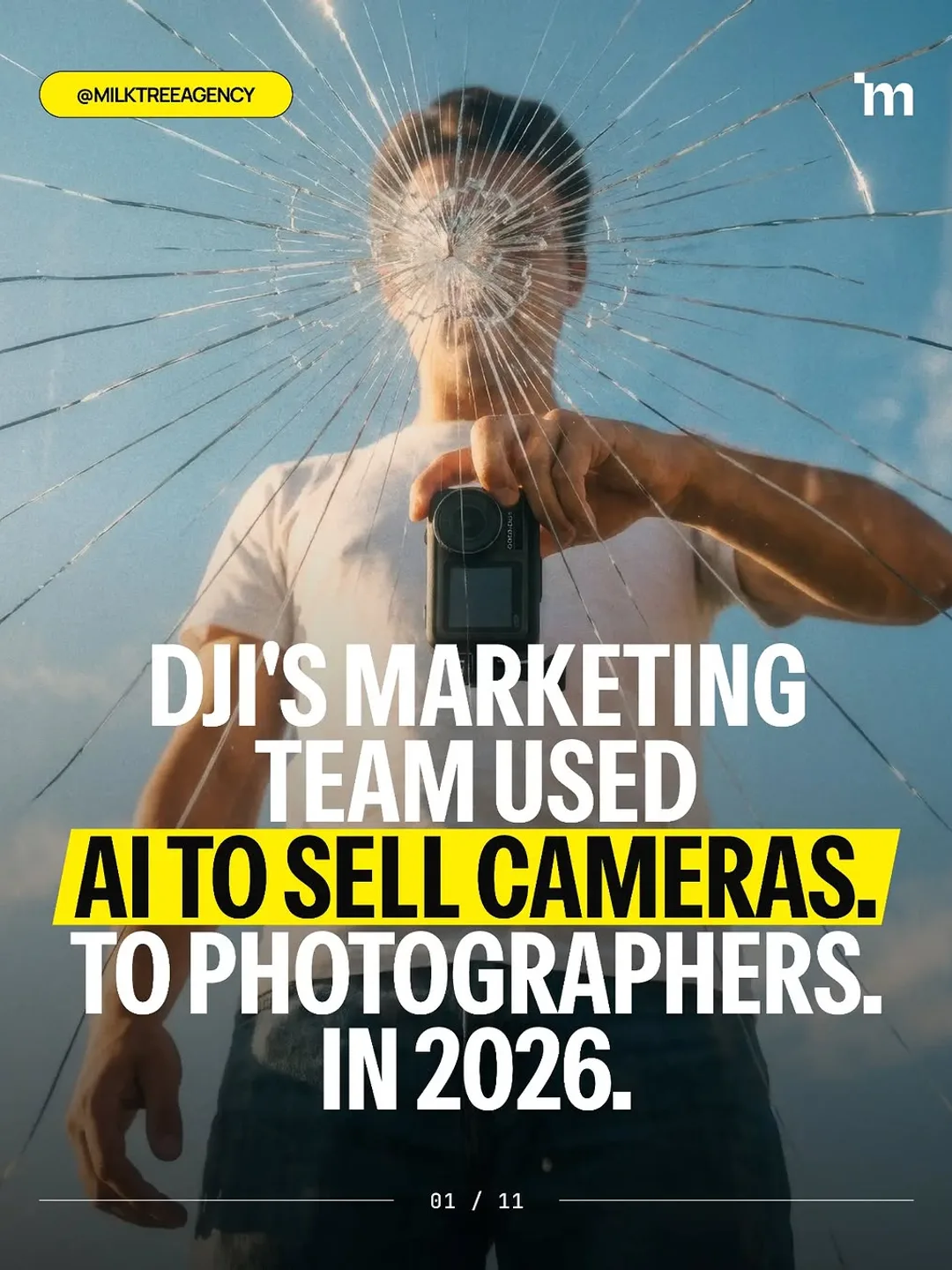 DJI's marketing team posted an AI-generated ad to sell cameras. To photographers.
Last week, DJI published a TikTok ad featuring an AI avatar — a fake person,